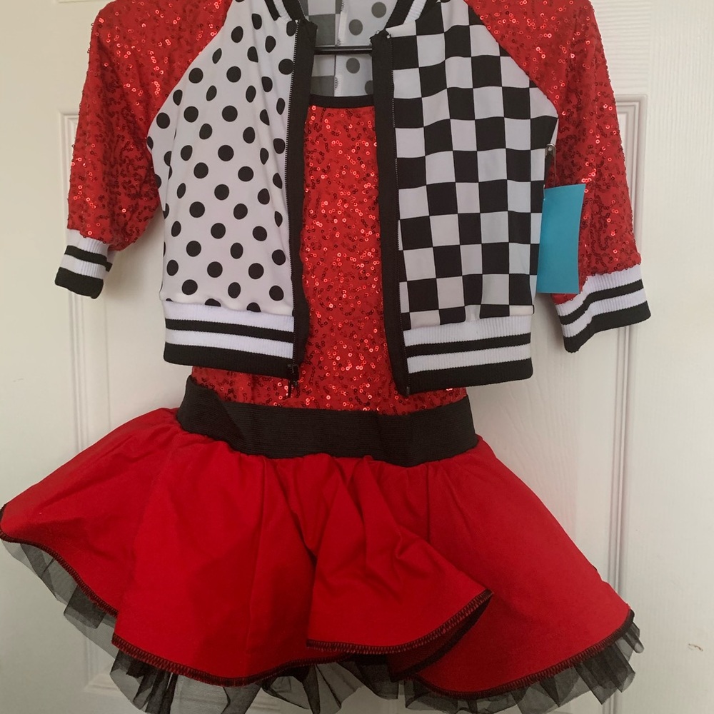 Red, white and black 50’s child costume
